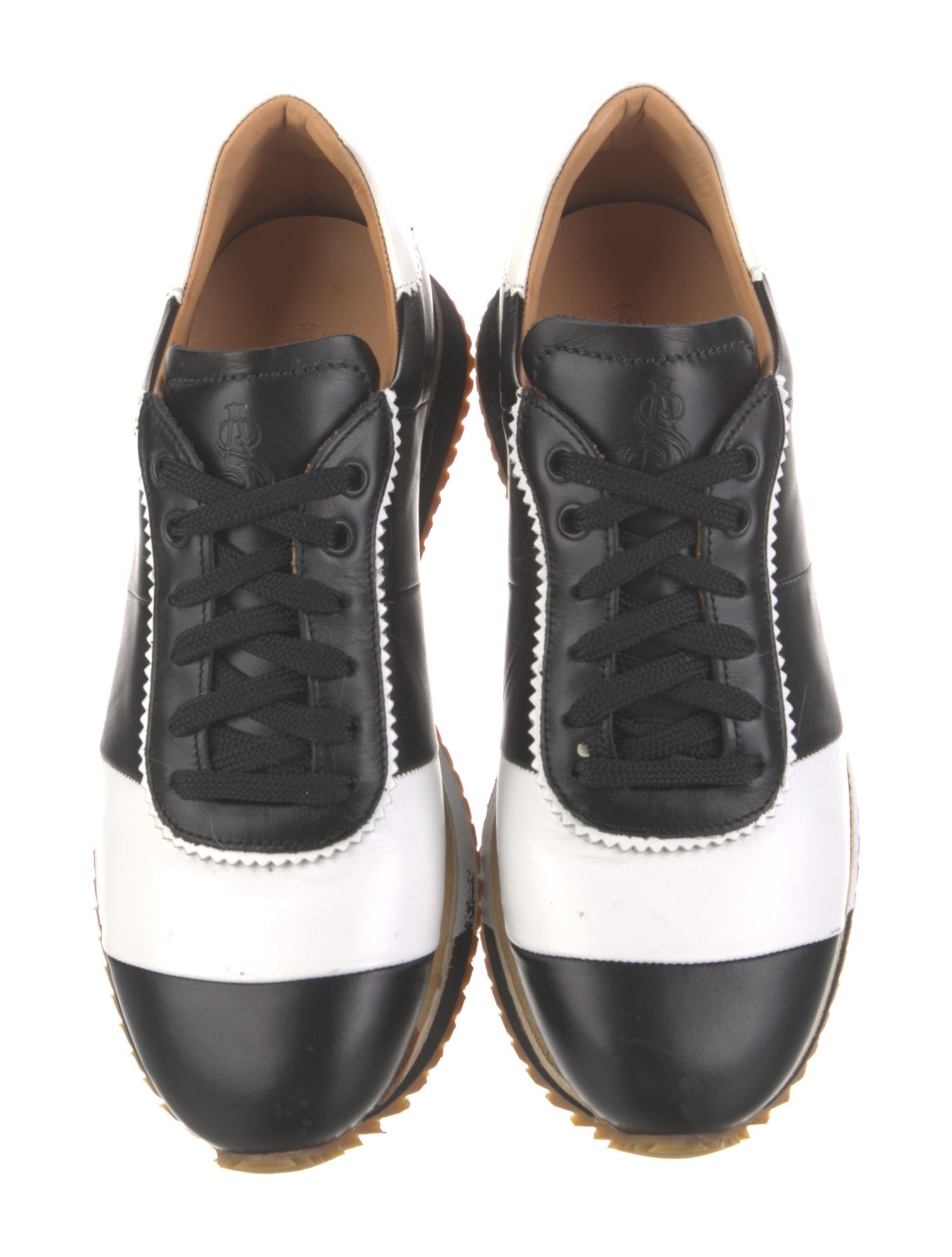 The Office of Angela Scott Leather Colorblock Pattern Sneakers